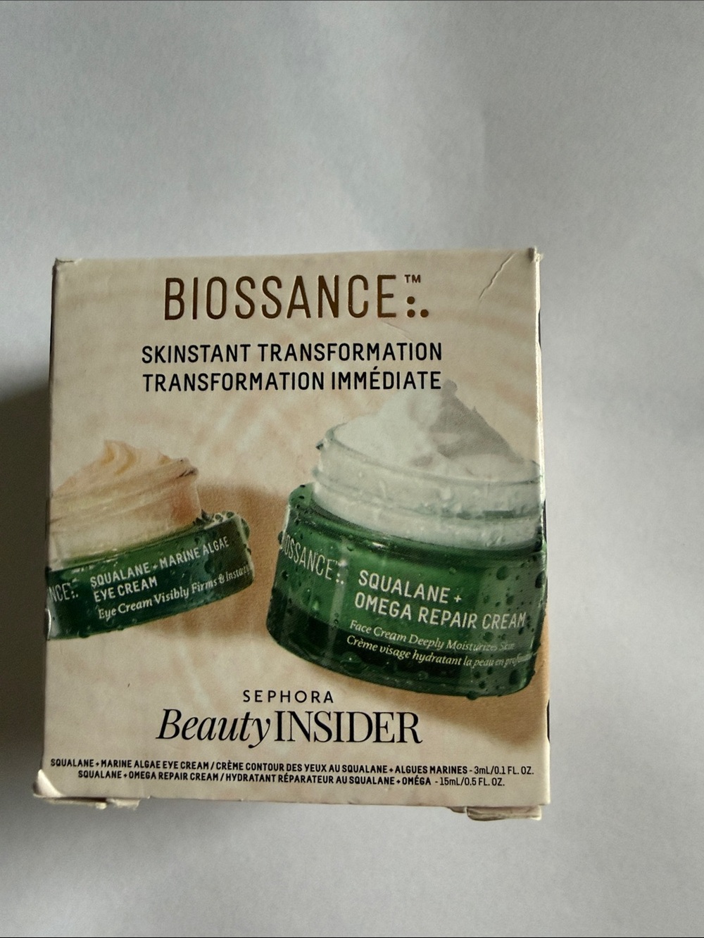Biossance Squalane + Omega Repair Cream in green jar